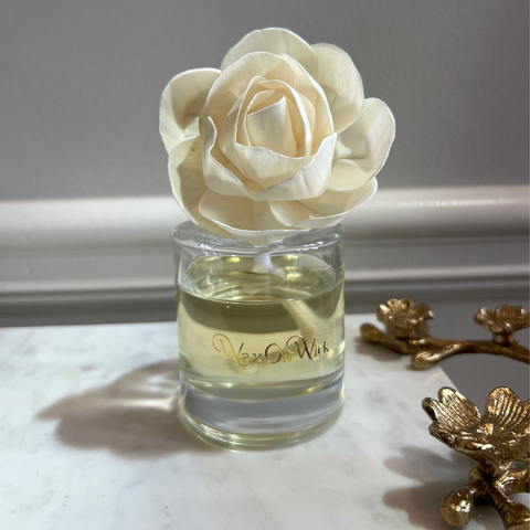 Solar Flower Diffuser perfumed oil set - Floral Elegance: Flameless Diffuser (refillable) w/ bonus reed sticks