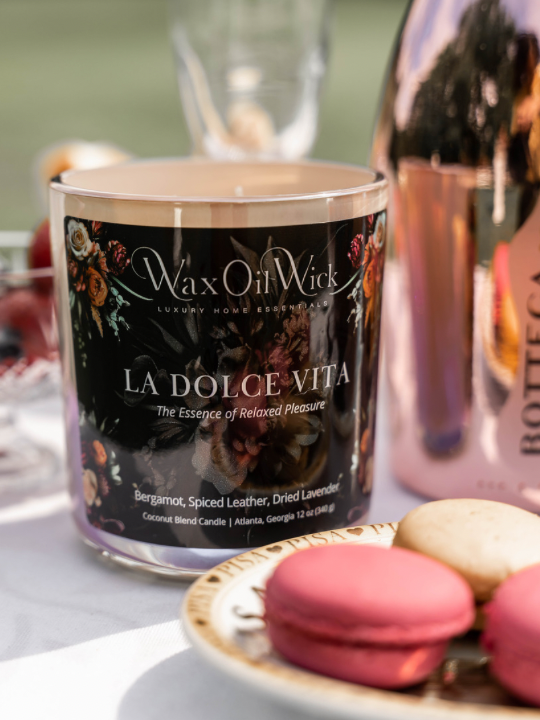 La Dolce Vita Bergamot, Lavender and Leather Scented Candle